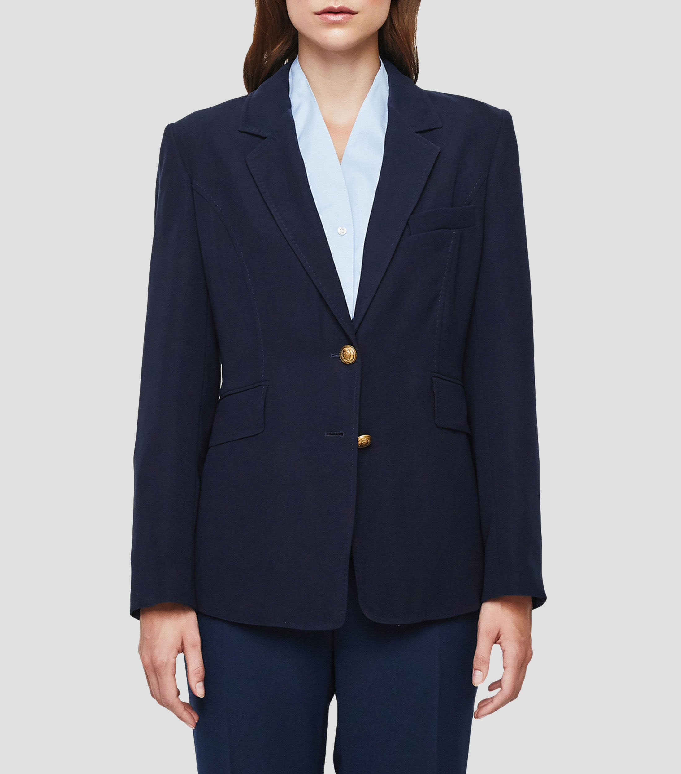 Saco liso con botones Mujer